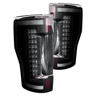 Winjet® - Renegade Driver and Passenger Side Black/Smoke Sequential Fiber Optic LED Tail Lights