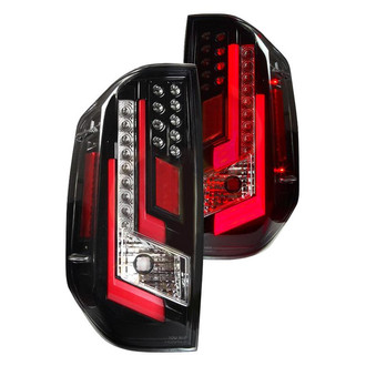 Winjet® CTRNG0377-GBC-RG - Renegade Driver and Passenger Side Gloss Black Fiber Optic LED Tail Lights