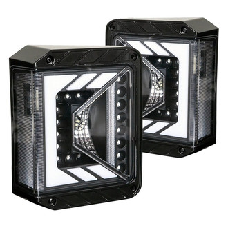 Winjet® - Renegade Driver and Passenger Side Black Fiber Optic LED Tail Lights