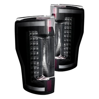Winjet® - Renegade Driver and Passenger Side Black/Smoke Sequential Fiber Optic LED Tail Lights
