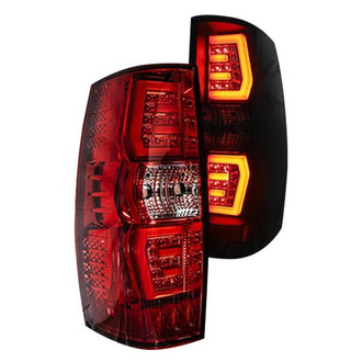 Winjet® - Renegade Driver and Passenger Side Chrome/Red Sequential Fiber Optic LED Tail Lights