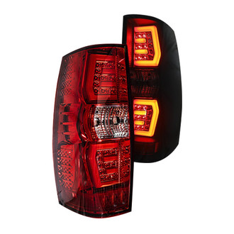 Winjet® - Renegade Driver and Passenger Side Chrome/Red Sequential Fiber Optic LED Tail Lights