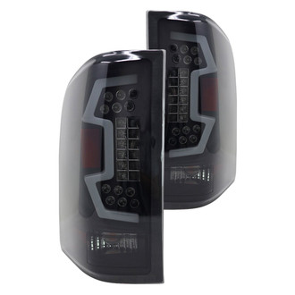 Winjet® - Renegade Driver and Passenger Side Black/Smoke Sequential Fiber Optic LED Tail Lights