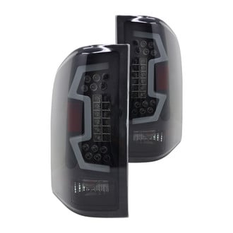Winjet® - Renegade Driver and Passenger Side Black/Smoke Sequential Fiber Optic LED Tail Lights