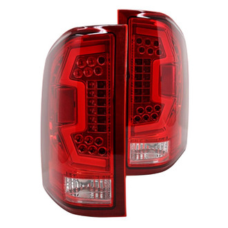 Winjet® - Renegade Driver and Passenger Side Chrome/Red Sequential Fiber Optic LED Tail Lights