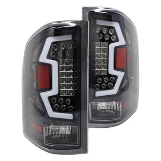 Winjet® - Renegade Driver and Passenger Side Gloss Black Sequential Fiber Optic LED Tail Lights