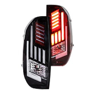 Winjet® CTRNG0667-GBC-SQ - Renegade Driver and Passenger Side Gloss Black Sequential Fiber Optic LED Tail Lights