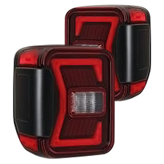 Winjet® - Renegade Driver and Passenger Side Black/Red Sequential Fiber Optic LED Tail Lights