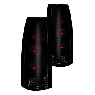 Winjet® CTWJ-0003-BS - Driver and Passenger Side Black Red/Smoke Euro Tail Lights