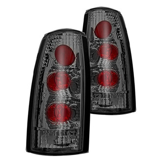 Winjet® CTWJ-0003-CS - Driver and Passenger Side Chrome Red/Smoke Euro Tail Lights