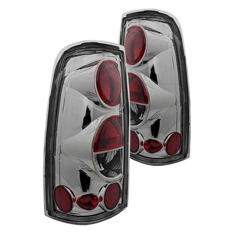 Winjet® CTWJ-0004-CC - Driver and Passenger Side Chrome/Red Euro Tail Lights