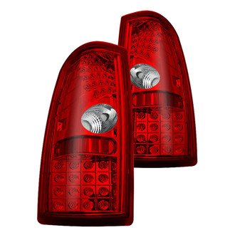 Winjet® - Driver and Passenger Side Chrome/Red LED Tail Lights