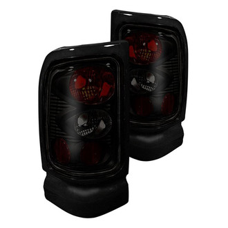 Winjet® - Driver and Passenger Side Black/Smoke Euro Tail Lights