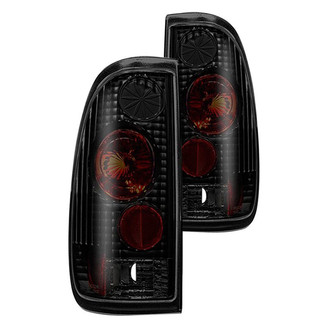 Winjet® - Driver and Passenger Side Black Red/Smoke Euro Tail Lights