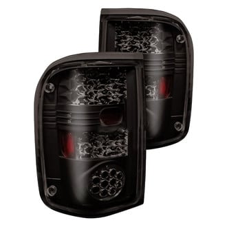 Winjet® - Driver and Passenger Side Black/Smoke Fiber Optic LED Tail Lights