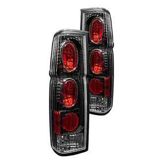 Winjet® - Driver and Passenger Side Black/Red Euro Tail Lights