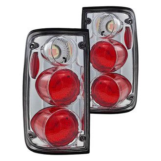 Winjet® CTWJ-0045-CC - Driver and Passenger Side Chrome/Red Euro Tail Lights