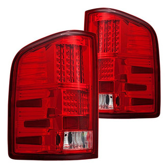 Winjet® - Driver and Passenger Side Chrome/Red LED Tail Lights