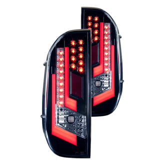 Winjet® CTWJ-0377-GBC - Driver and Passenger Side Black Fiber Optic LED Tail Lights