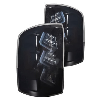 Winjet® - Driver and Passenger Side Black/Smoke Fiber Optic LED Tail Lights