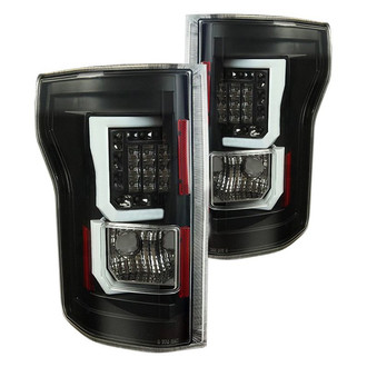 Winjet® - Driver and Passenger Side Black Fiber Optic LED Tail Lights
