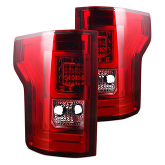 Winjet® CTWJ-0440-CR - Driver and Passenger Side Chrome/Red Fiber Optic LED Tail Lights