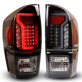 Winjet® - Driver and Passenger Side Black Fiber Optic LED Tail Lights