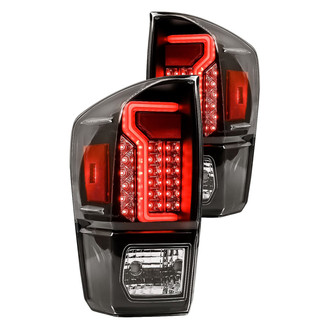 Winjet® - Driver and Passenger Side Black Fiber Optic LED Tail Lights