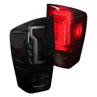 Winjet® CTWJ-0466-BS - Driver and Passenger Side Black/Smoke Fiber Optic LED Tail Lights
