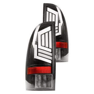 Winjet® - Driver and Passenger Side Black Sequential Fiber Optic LED Tail Lights