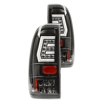 Winjet® - Driver and Passenger Side Black Fiber Optic LED Tail Lights