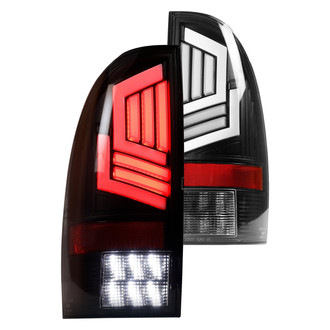 Winjet® - Driver and Passenger Side Black Sequential Fiber Optic LED Tail Lights