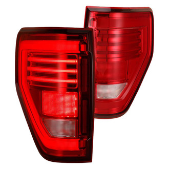 Winjet® - Driver and Passenger Side Chrome/Red Sequential Fiber Optic LED Tail Lights