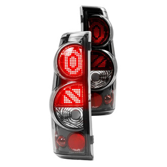 Winjet® - Driver and Passenger Side Gloss Black LED Tail Lights
