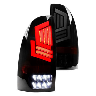 Winjet® CTWJ-0726-BS - Driver and Passenger Side Black/Smoke Fiber Optic LED Tail Lights