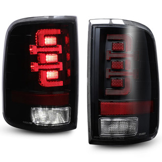 Winjet® - Driver and Passenger Side Black Fiber Optic LED Tail Lights