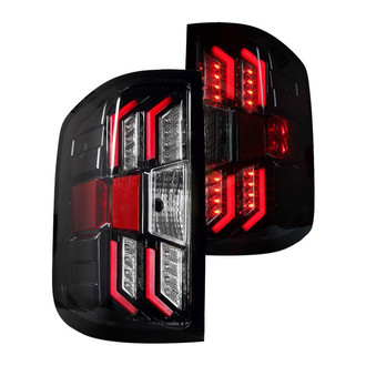 Winjet® CTRNG0383-GBC-RG - Renegade Driver and Passenger Side Gloss Black Fiber Optic LED Tail Lights