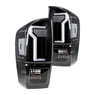 Winjet® - Driver and Passenger Side Black Fiber Optic LED Tail Lights