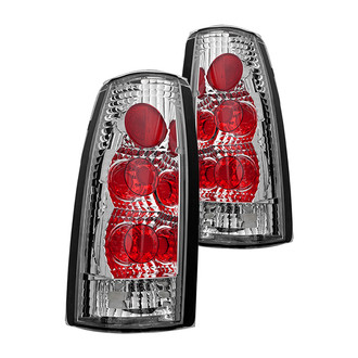 Winjet® - Driver and Passenger Side Chrome/Red Euro Tail Lights