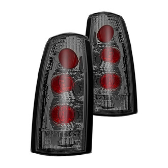 Winjet® - Driver and Passenger Side Chrome Red/Smoke Euro Tail Lights