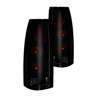 Winjet® - Driver and Passenger Side Black Red/Smoke Euro Tail Lights