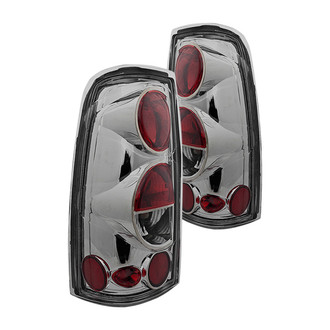 Winjet® - Driver and Passenger Side Chrome/Red Euro Tail Lights