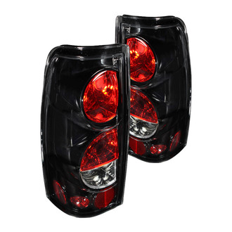 Winjet® - Driver and Passenger Side Black/Red Euro Tail Lights
