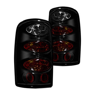 Winjet® - Driver and Passenger Side Black Red/Smoke Euro Tail Lights