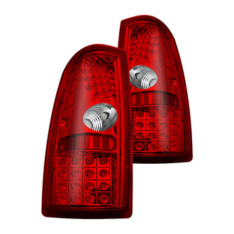 Winjet® CTWJ-0006-CR - Driver and Passenger Side Chrome/Red LED Tail Lights