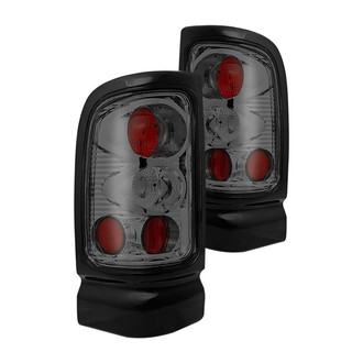 Winjet® - Driver and Passenger Side Chrome Red/Smoke Euro Tail Lights