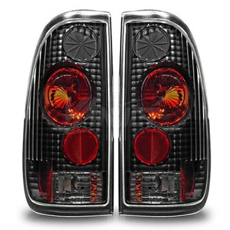 Winjet® - Driver and Passenger Side Black/Red Euro Tail Lights