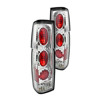 Winjet® - Driver and Passenger Side Chrome/Red Euro Tail Lights