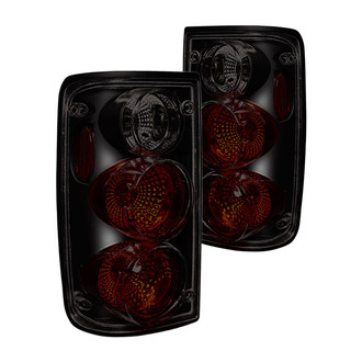 Winjet® - Driver and Passenger Side Black/Smoke Euro Tail Lights