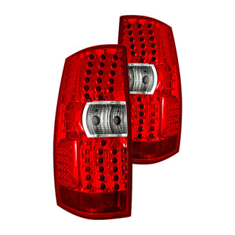 Winjet® - Driver and Passenger Side Chrome/Red LED Tail Lights